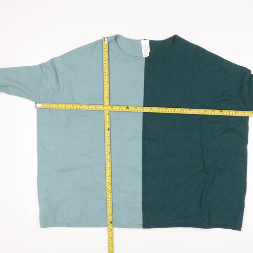 Wynne Layers Women’s Green Colourblock Knit Pullover Jumper Size S