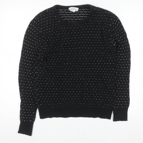 & Other Stories Womens Black XS Cotton Wool Knit Jumper