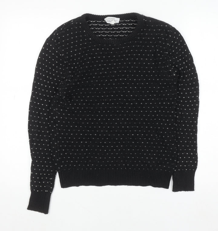 & Other Stories Womens Black XS Cotton Wool Knit Jumper