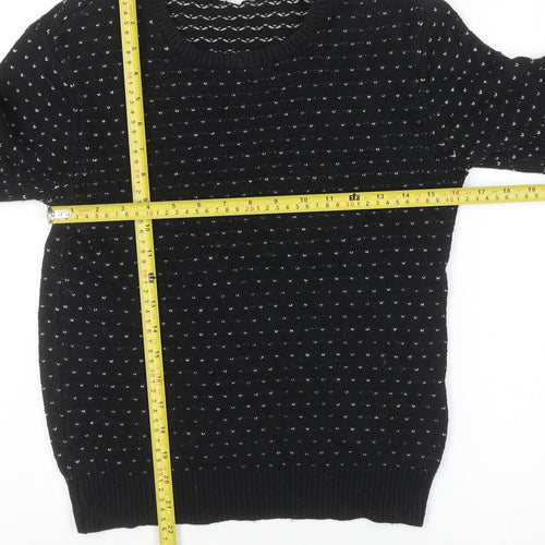 & Other Stories Womens Black XS Cotton Wool Knit Jumper