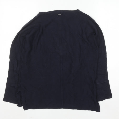 White Stuff Womens Blue Cotton Blend Crew Neck Jumper Size 10