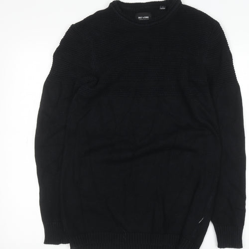 ONLY & SONS Unisex Adults Black S Pullover Knit Jumper