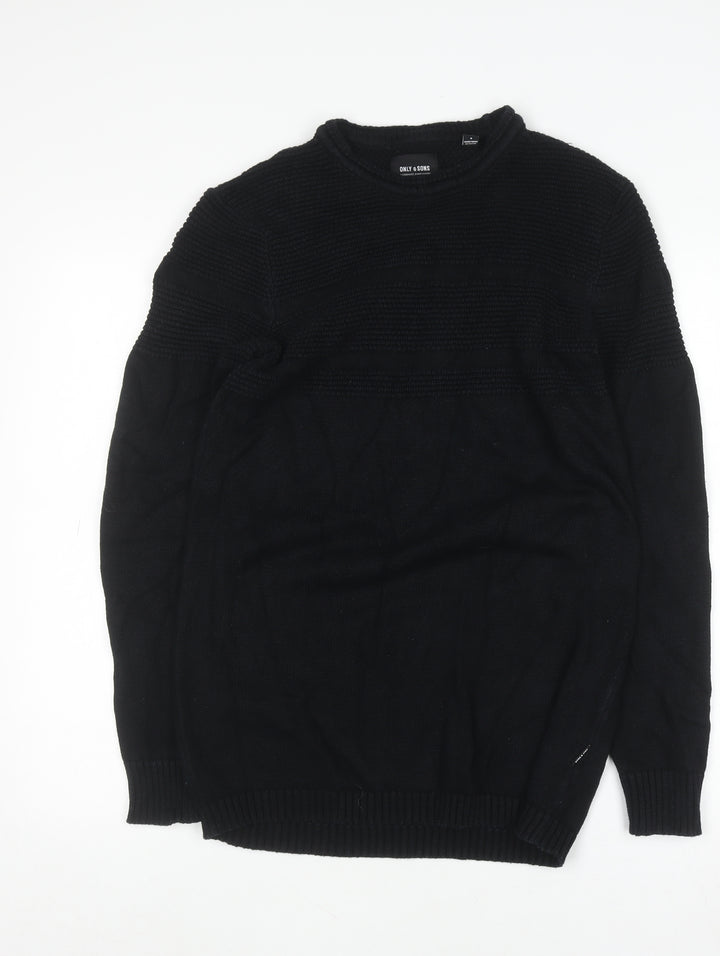 ONLY & SONS Unisex Adults Black S Pullover Knit Jumper