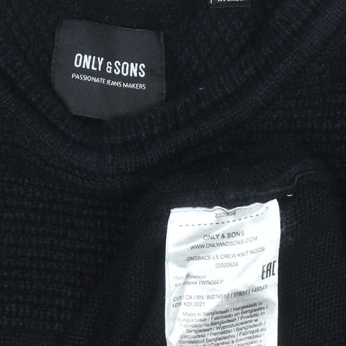 ONLY & SONS Unisex Adults Black S Pullover Knit Jumper