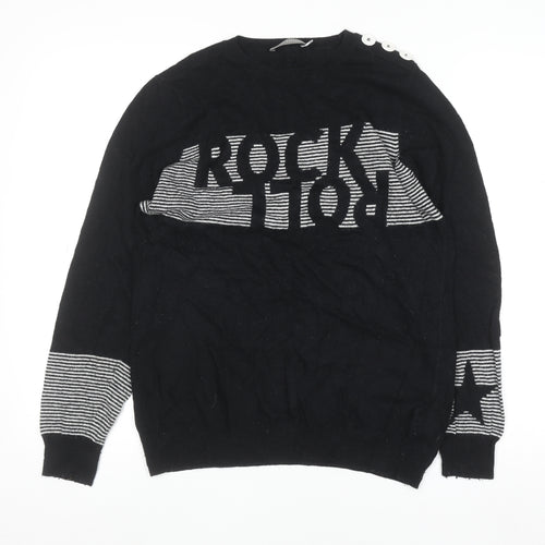 Mint Velvet Women's Black Rock & Roll Knit Jumper Medium