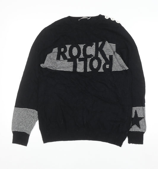 Mint Velvet Women's Black Rock & Roll Knit Jumper Medium