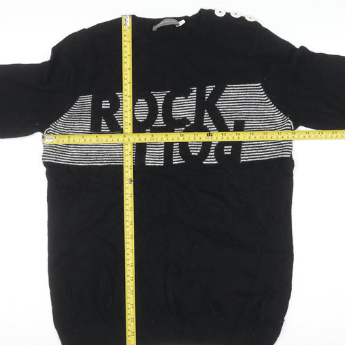 Mint Velvet Women's Black Rock & Roll Knit Jumper Medium