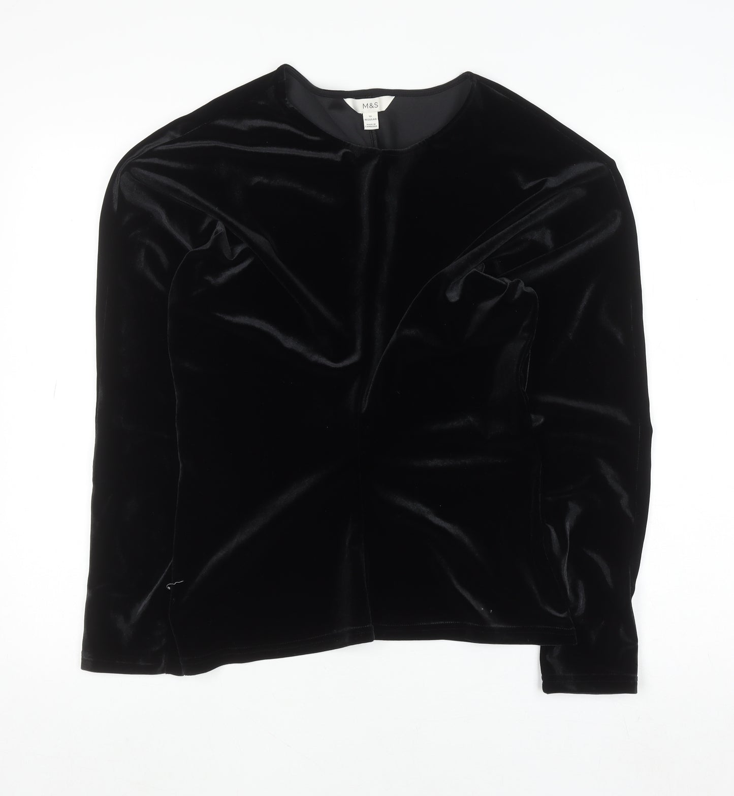 Marks and Spencer Women’s Black Velvet Long Sleeve Blouse Size 12