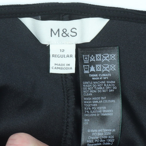 Marks and Spencer Women’s Black Velvet Long Sleeve Blouse Size 12