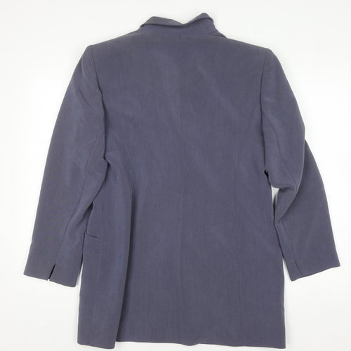 Country Casuals Women Blue Size 14 Wool Blend Single-Breasted Blazer