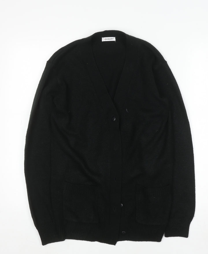 Damart Women’s Black V-Neck Button Knit Cardigan XS