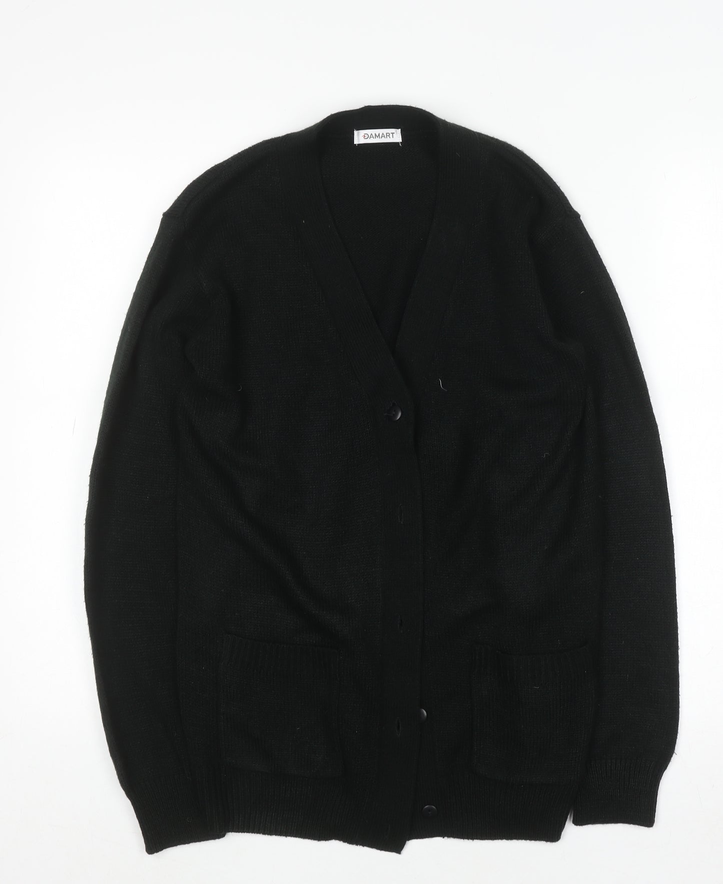 Damart Women’s Black V-Neck Button Knit Cardigan XS