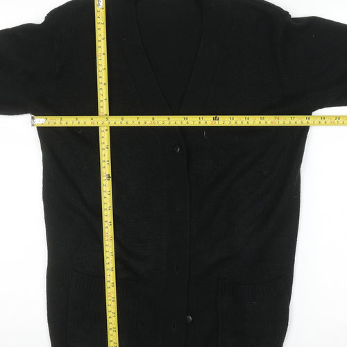 Damart Women’s Black V-Neck Button Knit Cardigan XS