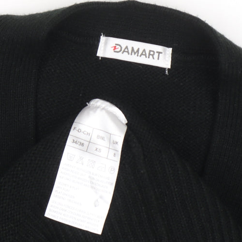 Damart Women’s Black V-Neck Button Knit Cardigan XS