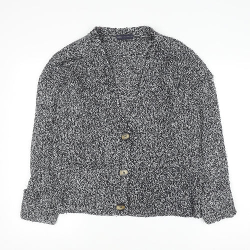 Marks & Spencer Women’s Grey Chunky Knit V-Neck Button Cardigan Size M