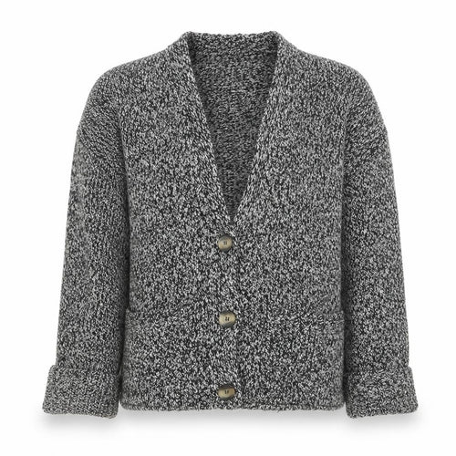 Marks & Spencer Women’s Grey Chunky Knit V-Neck Button Cardigan Size M