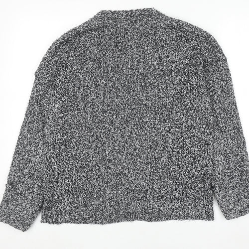 Marks & Spencer Women’s Grey Chunky Knit V-Neck Button Cardigan Size M