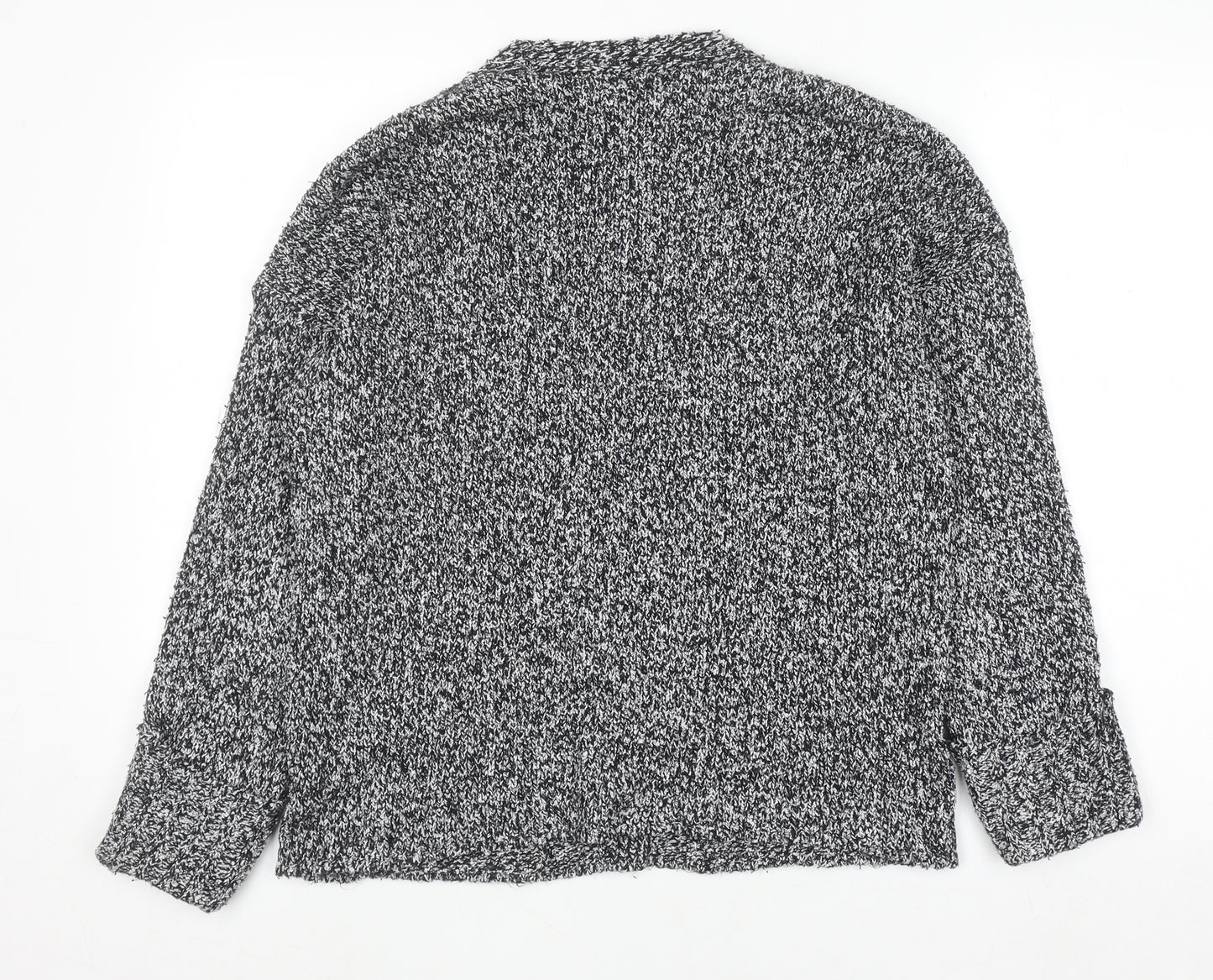 Marks & Spencer Women’s Grey Chunky Knit V-Neck Button Cardigan Size M