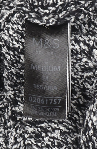 Marks & Spencer Women’s Grey Chunky Knit V-Neck Button Cardigan Size M
