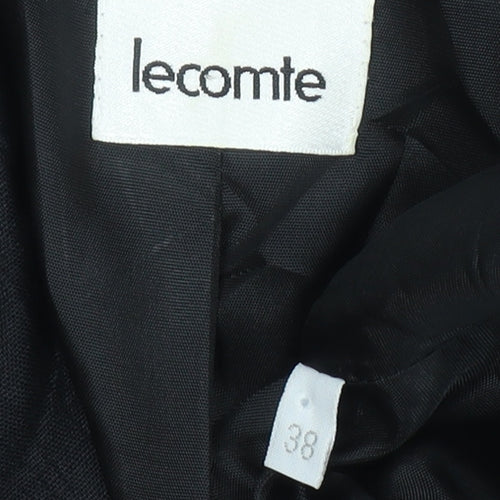 Lecomte Women's Black Linen Long Blazer Size 10