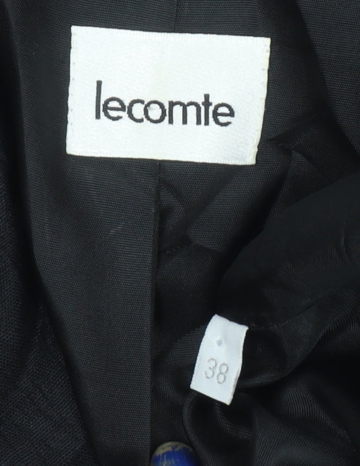 Lecomte Women's Black Linen Long Blazer Size 10