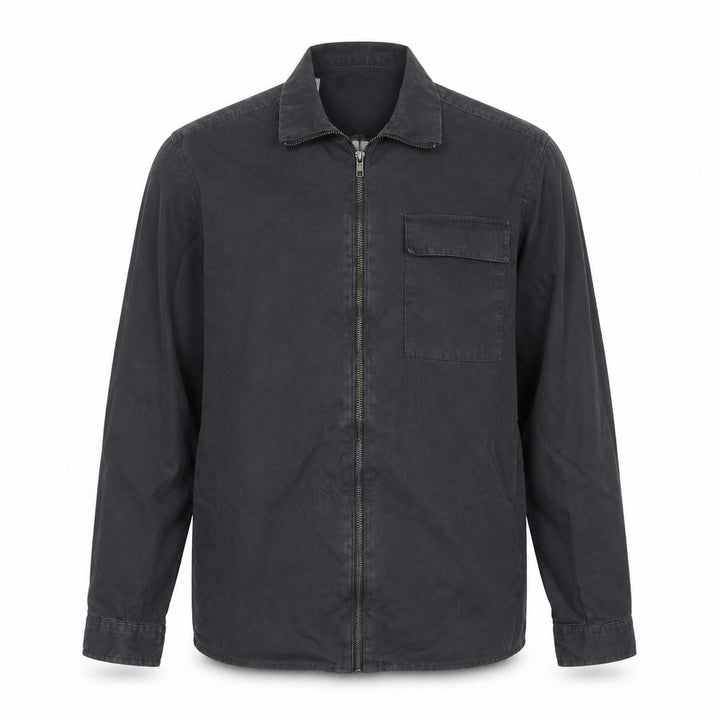Topman Men’s Black Cotton Zip Overshirt Jacket Size L
