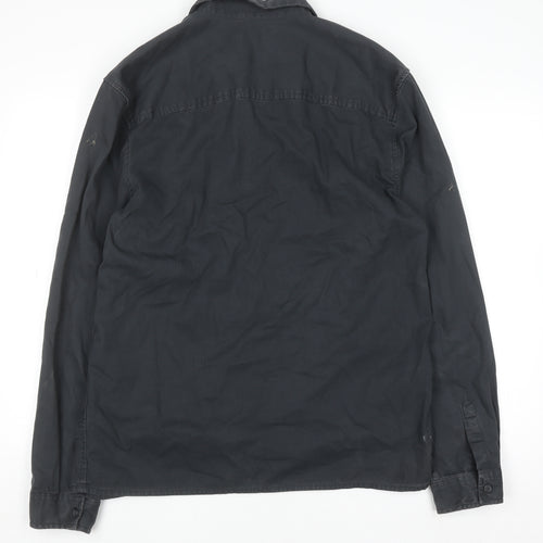 Topman Men’s Black Cotton Zip Overshirt Jacket Size L