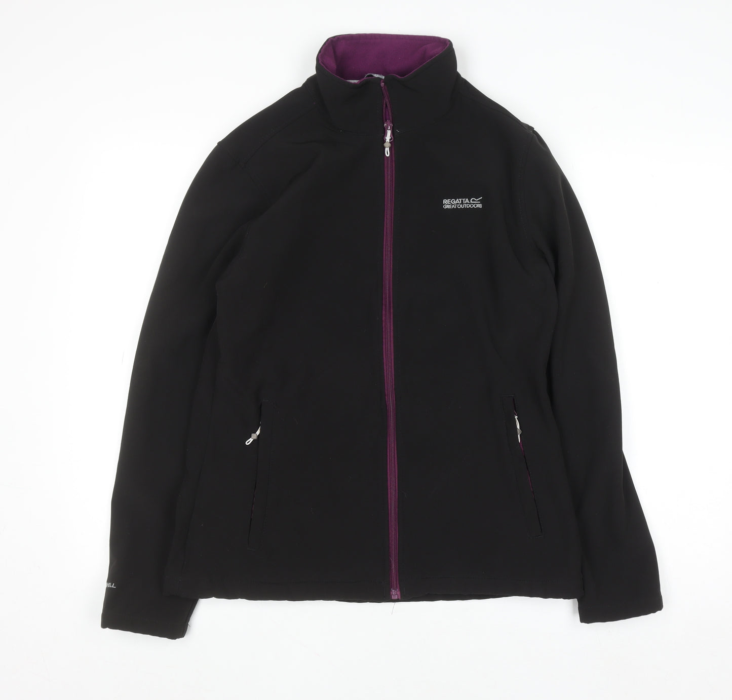 Regatta Great Outdoors Women's Black Softshell Full Zip Jacket Size 10