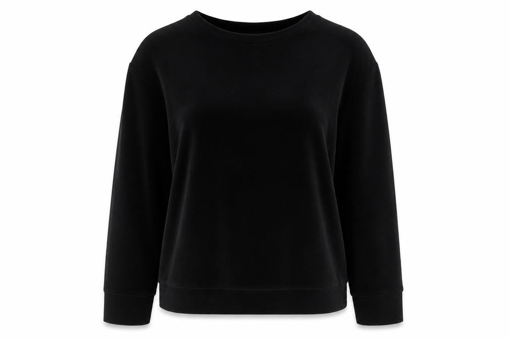 H&M Women’s Black Velvet Long Sleeve Pullover Jumper Size 12