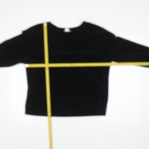 H&M Women’s Black Velvet Long Sleeve Pullover Jumper Size 12
