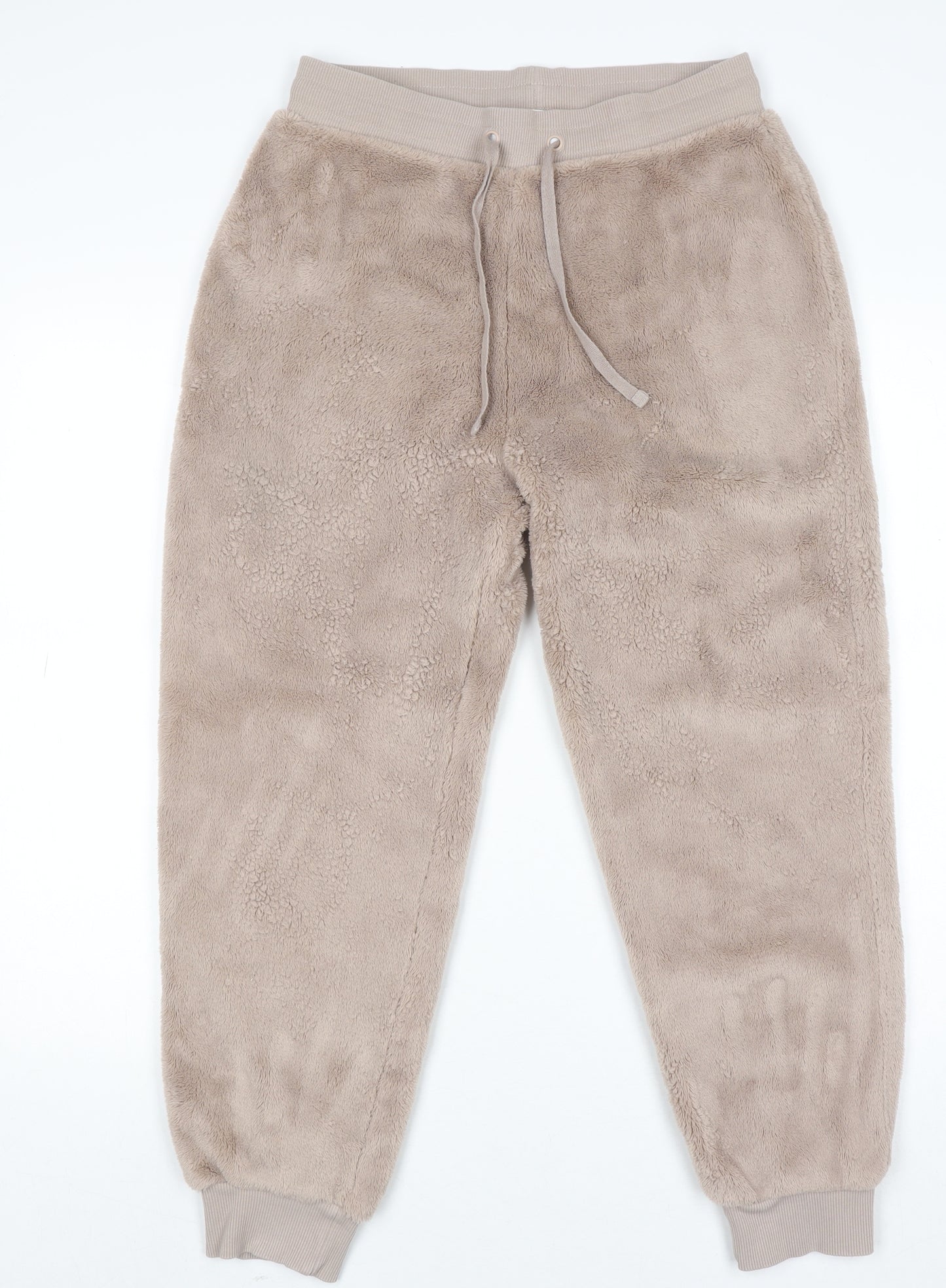 Marks and Spencer Women's Beige Fleece Joggers Size S Elastic Waist