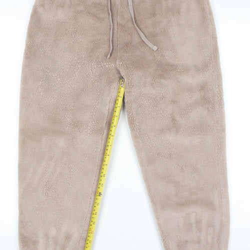 Marks and Spencer Women's Beige Fleece Joggers Size S Elastic Waist
