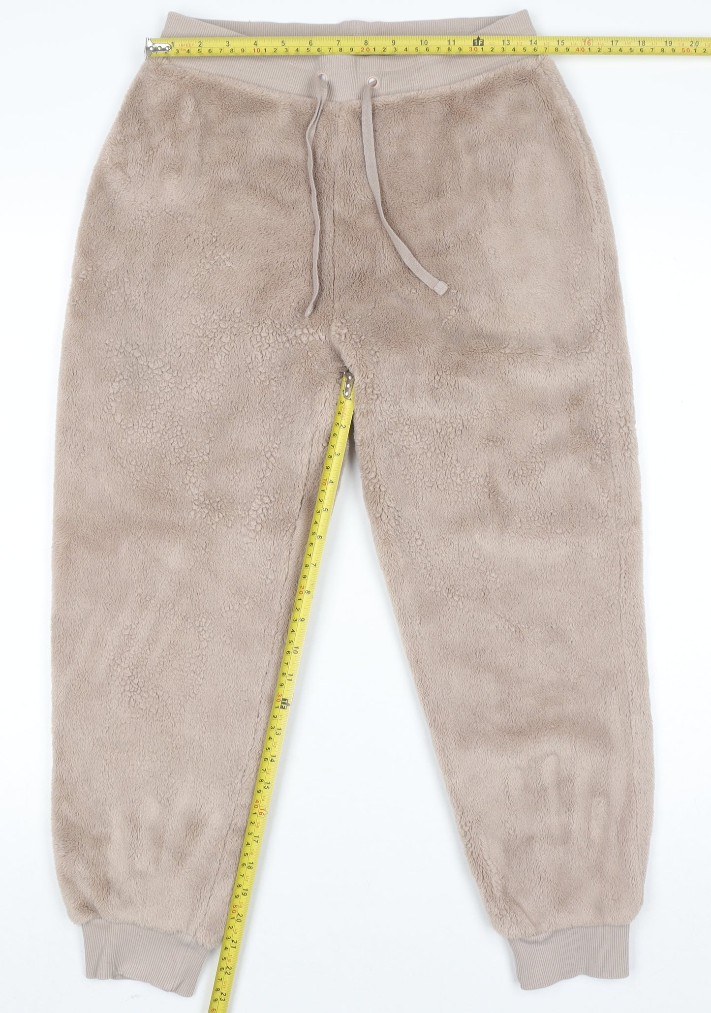 Marks and Spencer Women's Beige Fleece Joggers Size S Elastic Waist