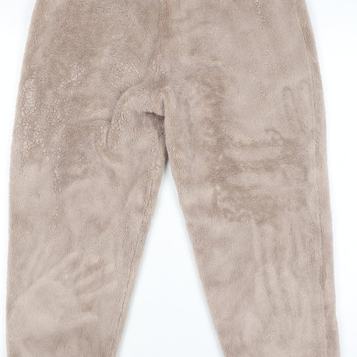 Marks and Spencer Women's Beige Fleece Joggers Size S Elastic Waist