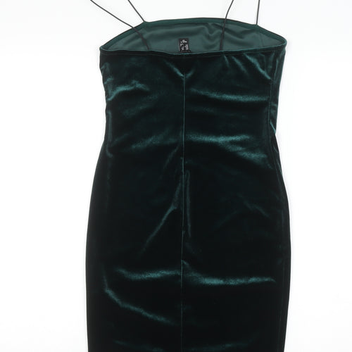 New Look Women’s Green Velvet Bodycon Dress Size 10