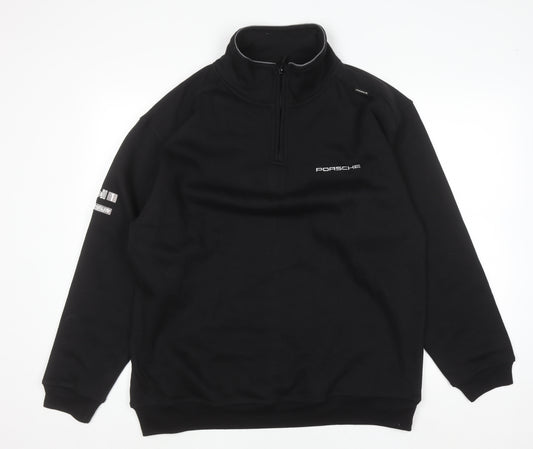 Porsche Men's Black XL 1/4 Zip Fleece Sweatshirt with Logo