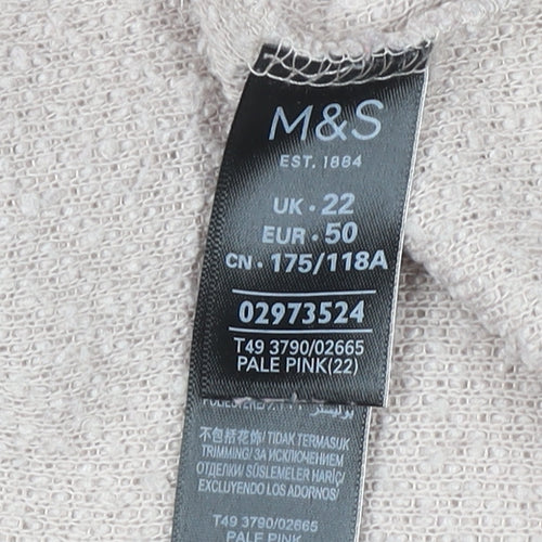 Marks & Spencer Women's Beige Long Sleeve Open Cardigan Size 22