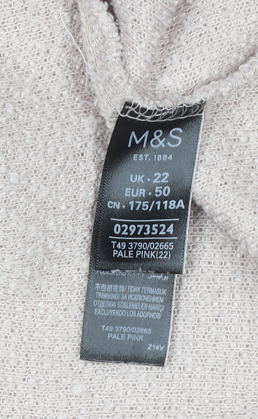 Marks & Spencer Women's Beige Long Sleeve Open Cardigan Size 22