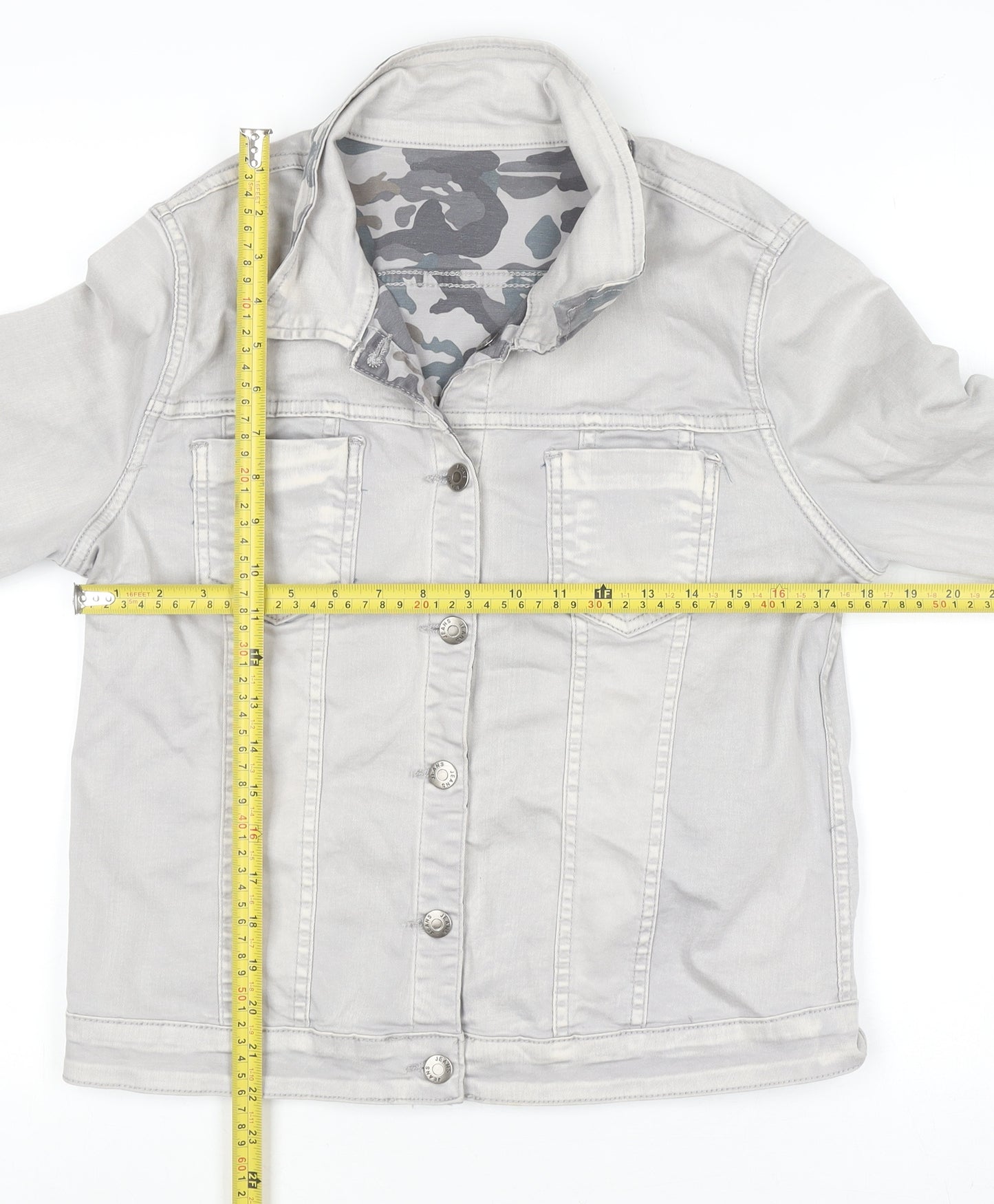Onado Women's Grey Cotton Blend Denim Style Jacket XL