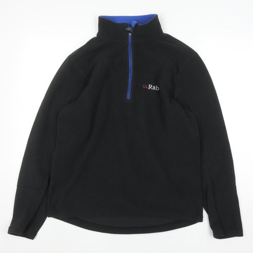 Rab Men's Black Fleece 1/4 Zip Pullover Sweatshirt M
