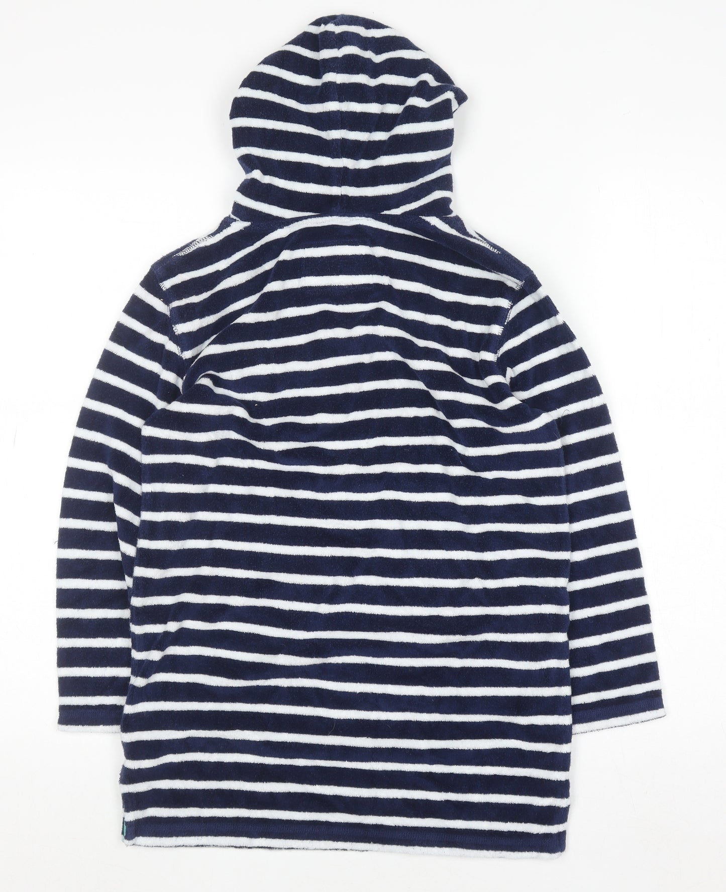 Mini Boden Girls Navy Stripe Hooded Nightshirt 8-9 Years Cotton Blend