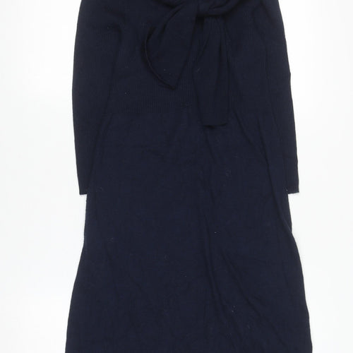 Fenn Wright Manson Women Blue Size 12 Knit Bodycon Dress