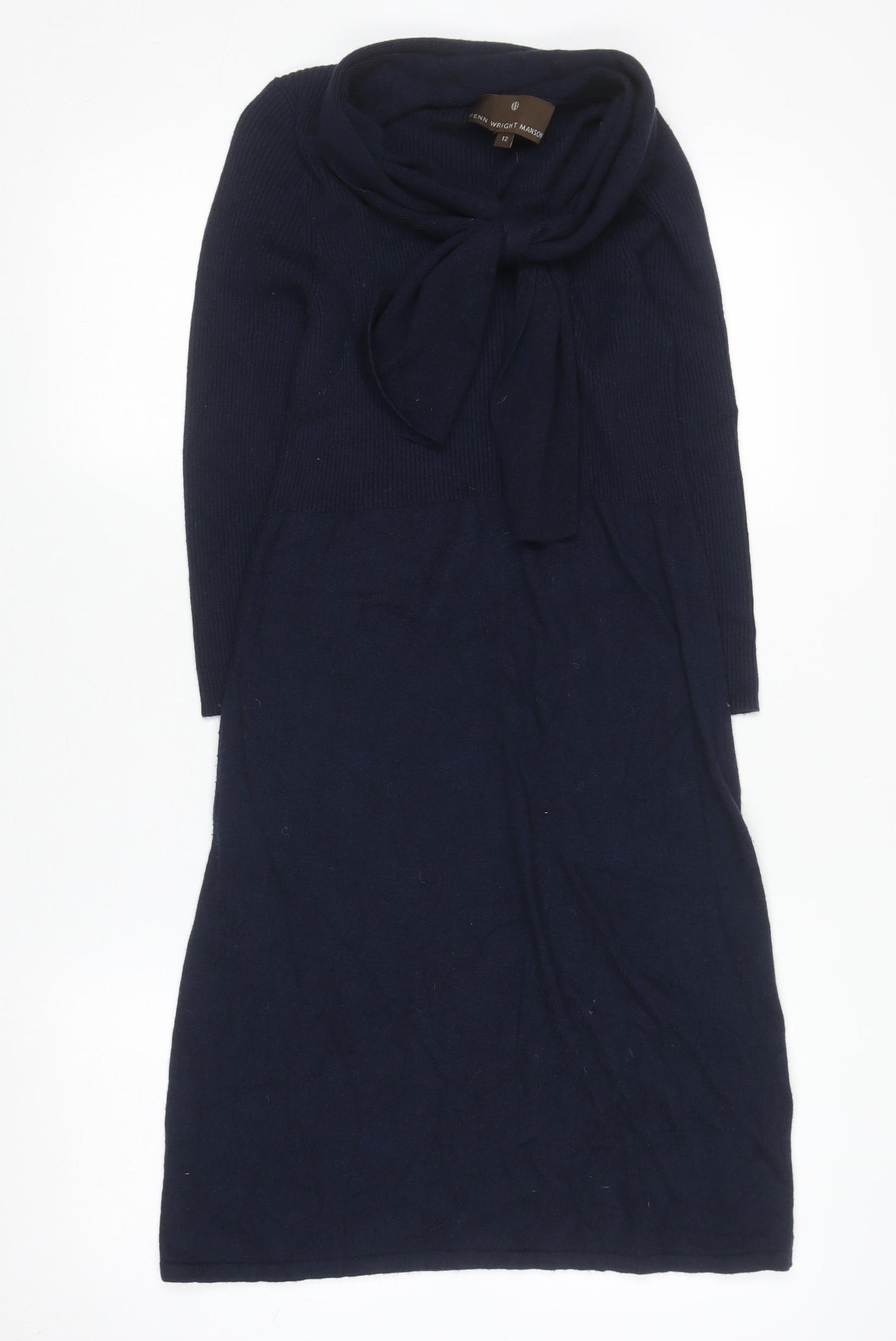 Fenn Wright Manson Women Blue Size 12 Knit Bodycon Dress