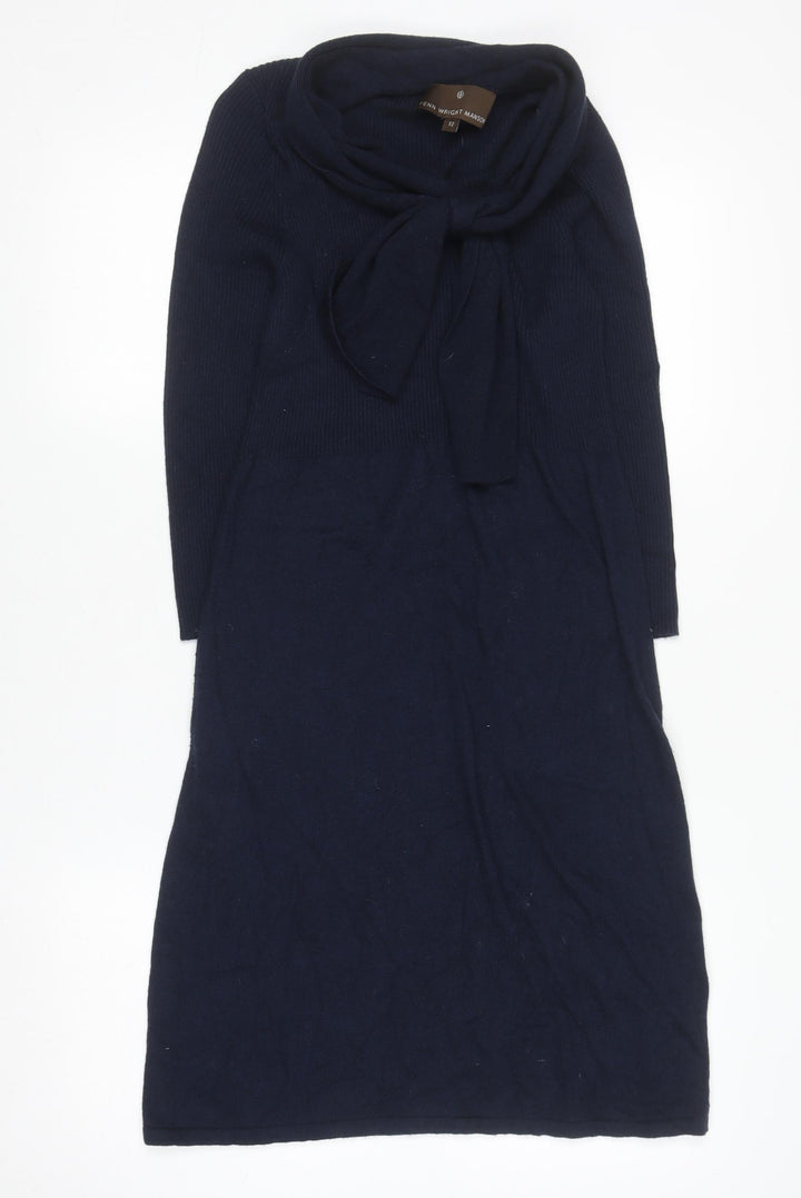 Fenn Wright Manson Women Blue Size 12 Knit Bodycon Dress