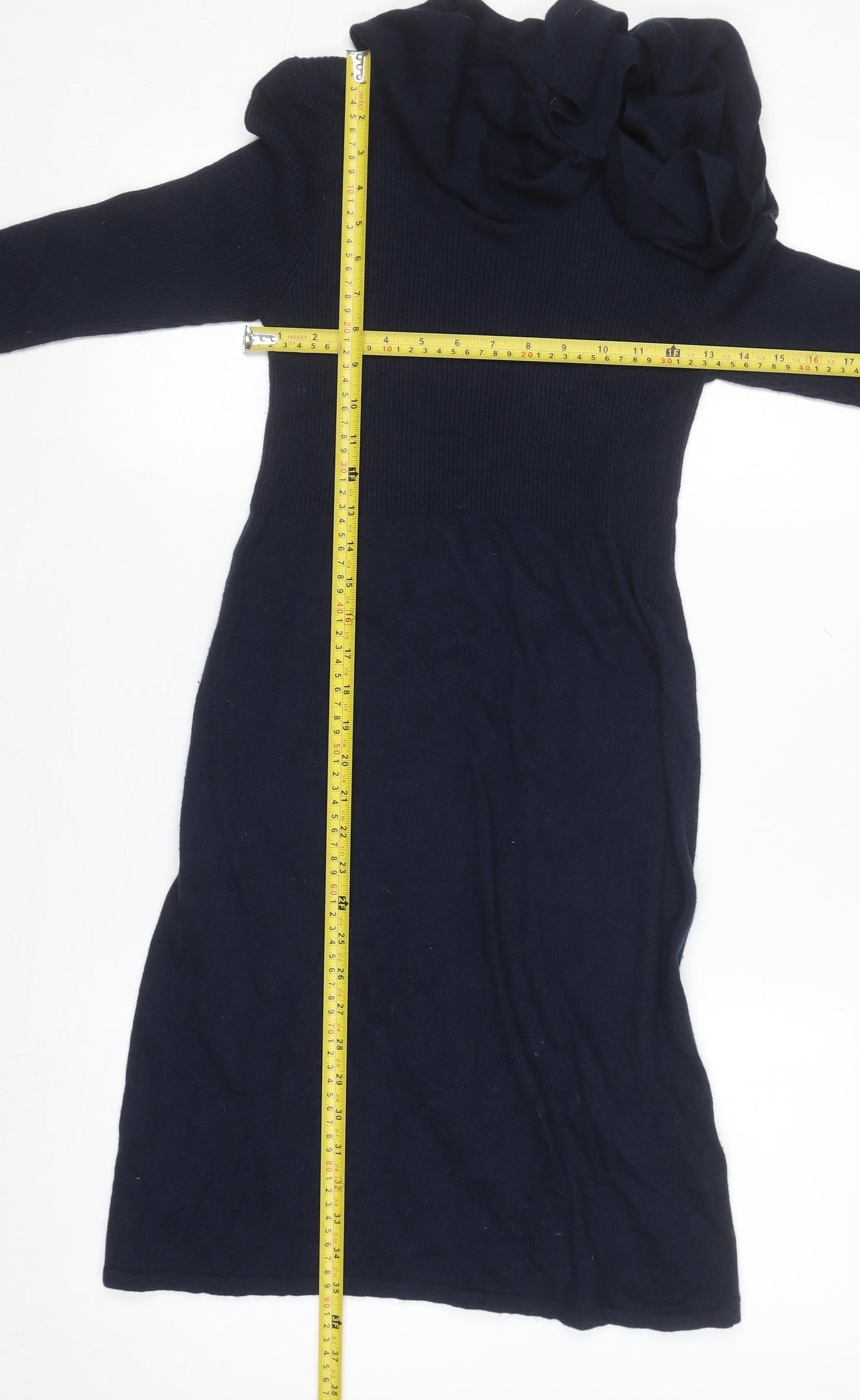 Fenn Wright Manson Women Blue Size 12 Knit Bodycon Dress