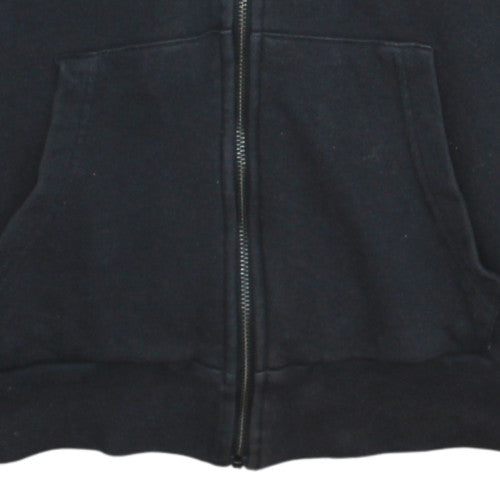 Adidas Womens Black Full Zip Hoodie Size 8 Cotton Blend Hooded Sweatshirt