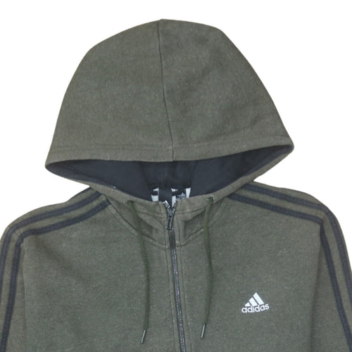 Adidas Men’s Green XL Full Zip Fleece Hoodie Sweatshirt
