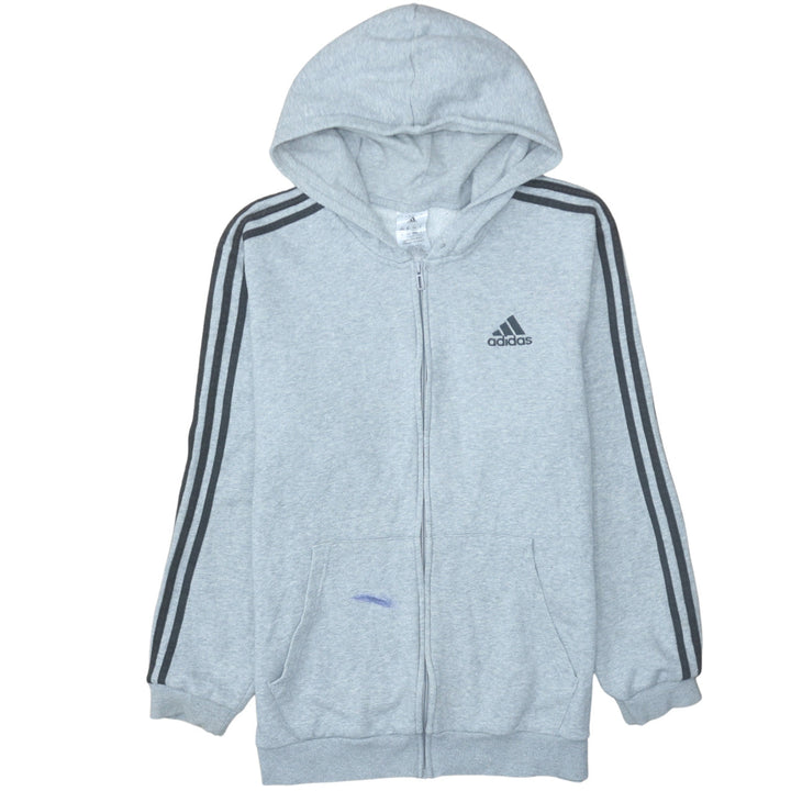 Adidas Men’s Grey Full Zip Hoodie Size M Lightweight Sportswear
