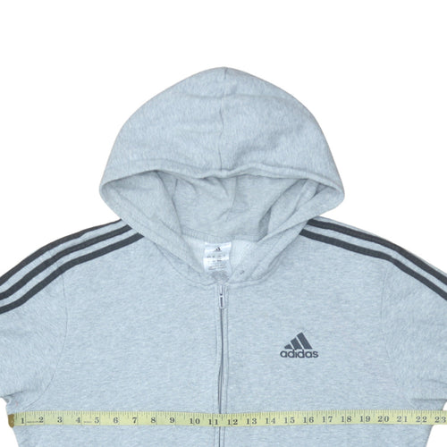 Adidas Men’s Grey Full Zip Hoodie Size M Lightweight Sportswear