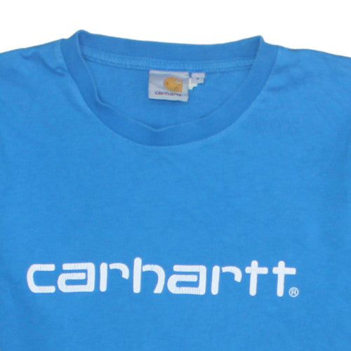 Carhartt Men's Blue Logo Regular Fit Cotton T-Shirt Size S